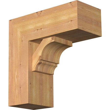 Balboa Block Smooth Bracket W/ Offset Brace, Western Red Cedar, 7 1/2W X 18D X 18H